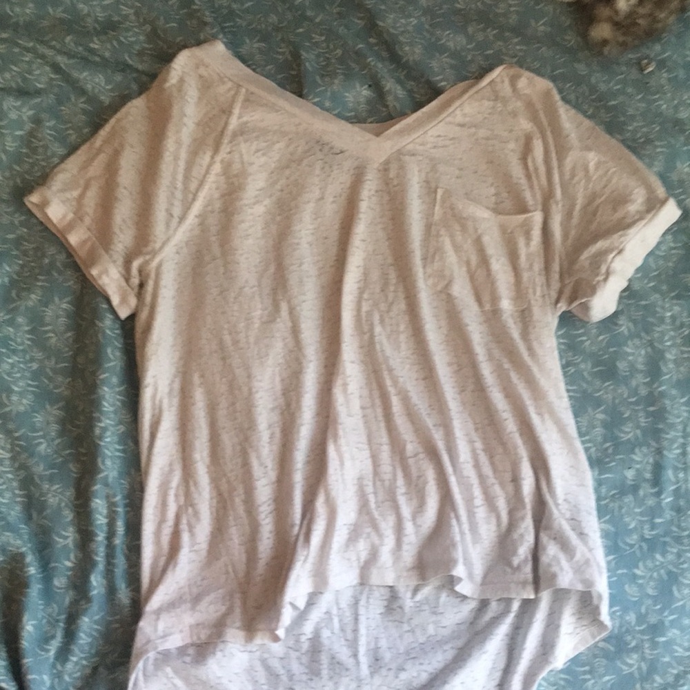 White Asymmetrical Top with Breast Pocket